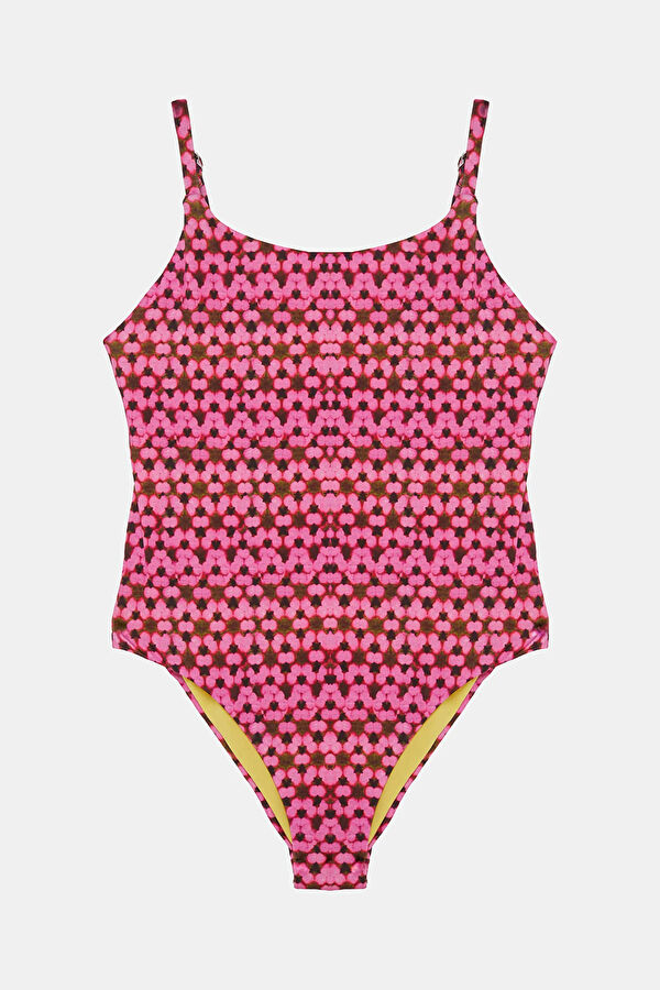 Multicolored Patterned Kids Swimsuit