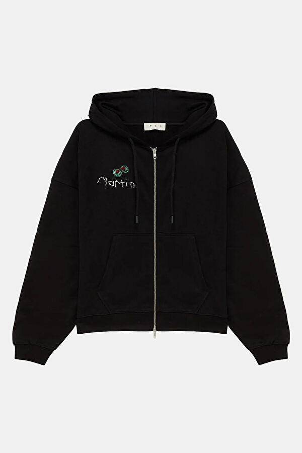 Black Hooded Women's Sweatshirt