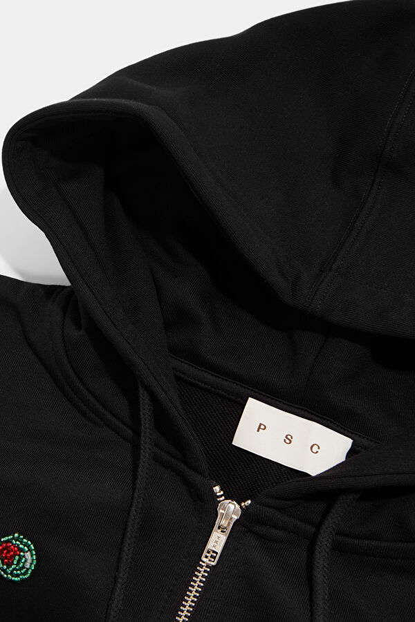 Black Hooded Women's Sweatshirt 3
