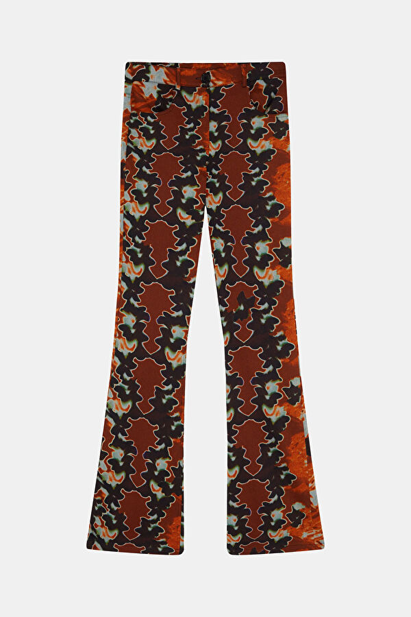 Çok Renkli Wide Leg Kadın Pantolon