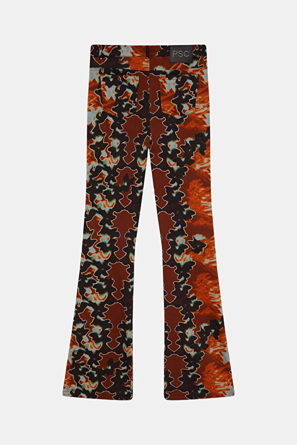 Çok Renkli Wide Leg Kadın Pantolon 2