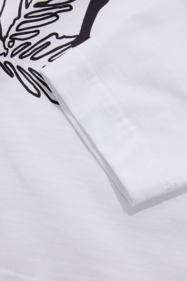 White Printed Women's T-Shirt 5