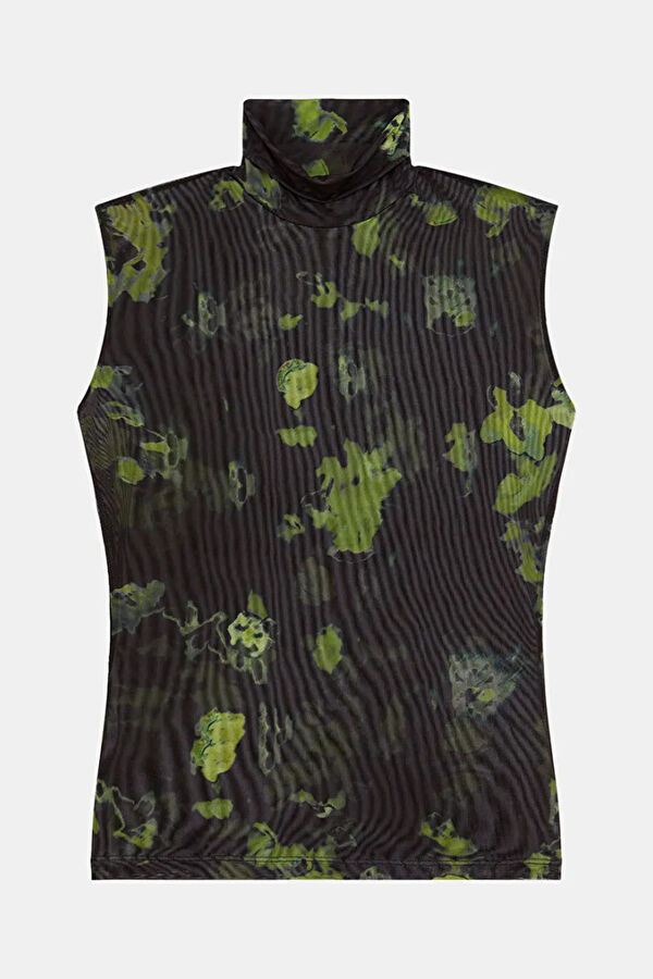 Colorful Patterned Sleeveless Women's Blouse