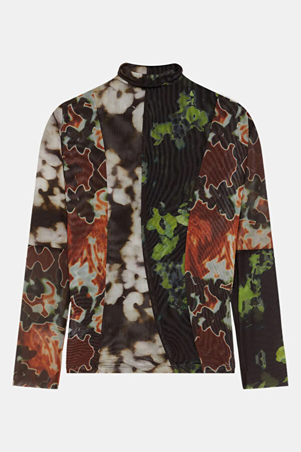 Colorful Patterned Long-Sleeved Women's Blouse 2