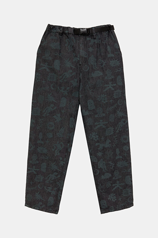 Oversize Black Straight Organic Cotton Men's Pants