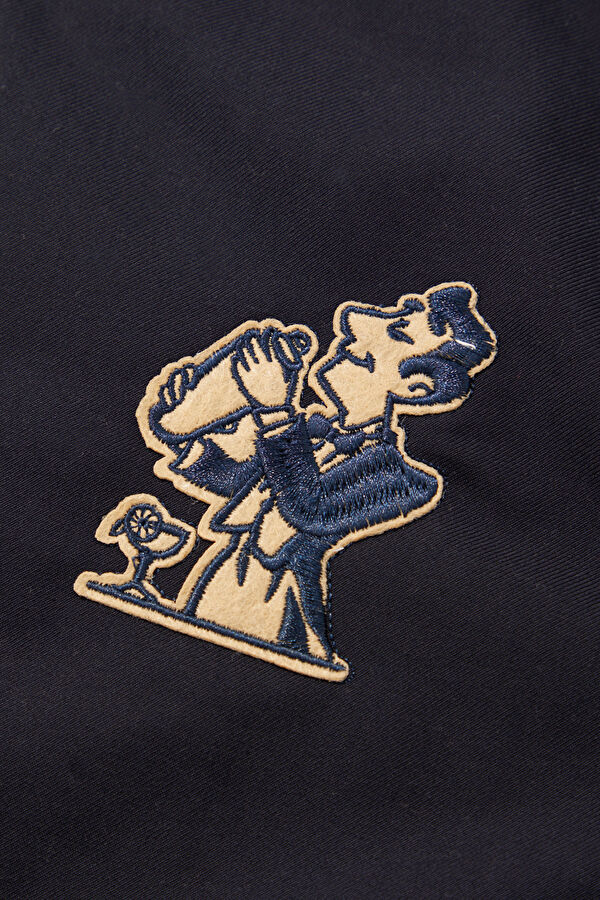 Navy Blue Snap Button Men's Jacket 4