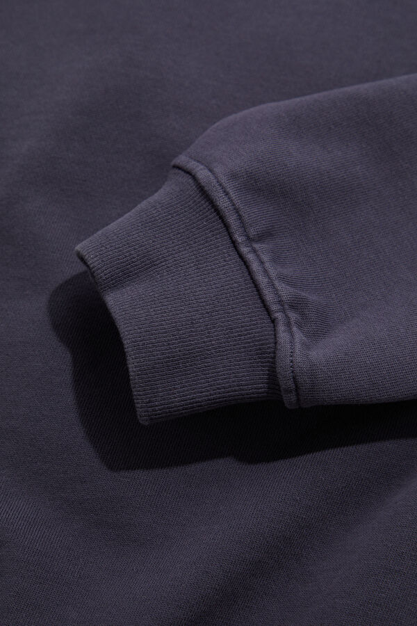Lacivert Relax Kalıp Bisiklet Yaka Erkek Sweatshirt 5