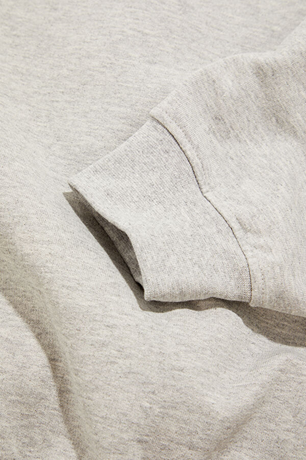Gri Oversize Bisiklet Yaka Erkek Sweatshirt 5