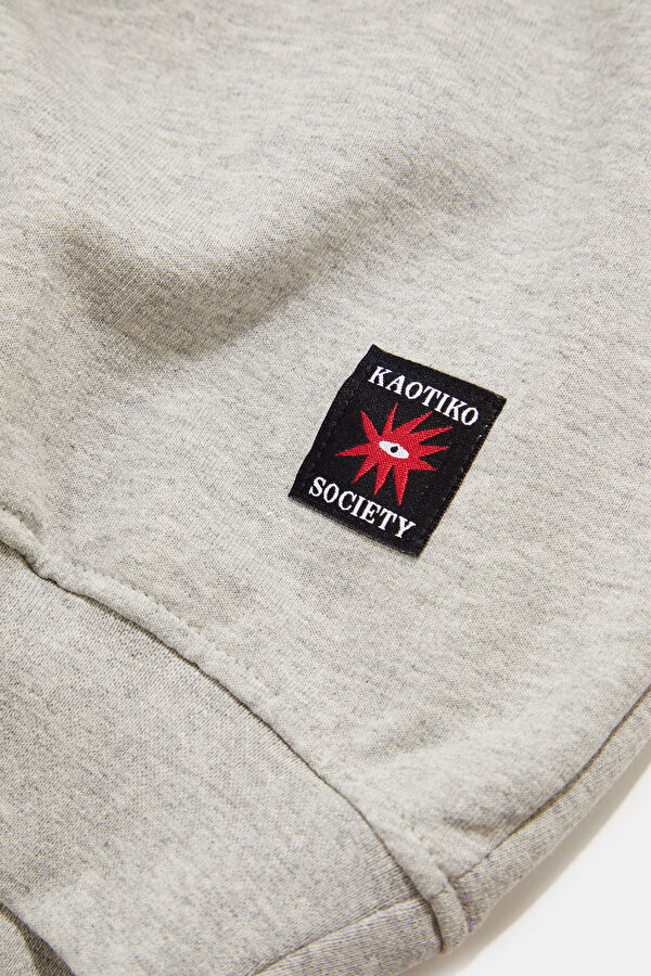 Gri Oversize Bisiklet Yaka Erkek Sweatshirt 6