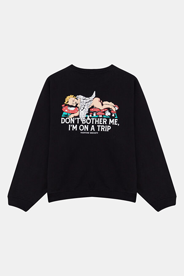 Black Oversize Crew Neck Men's Sweatshirt 2