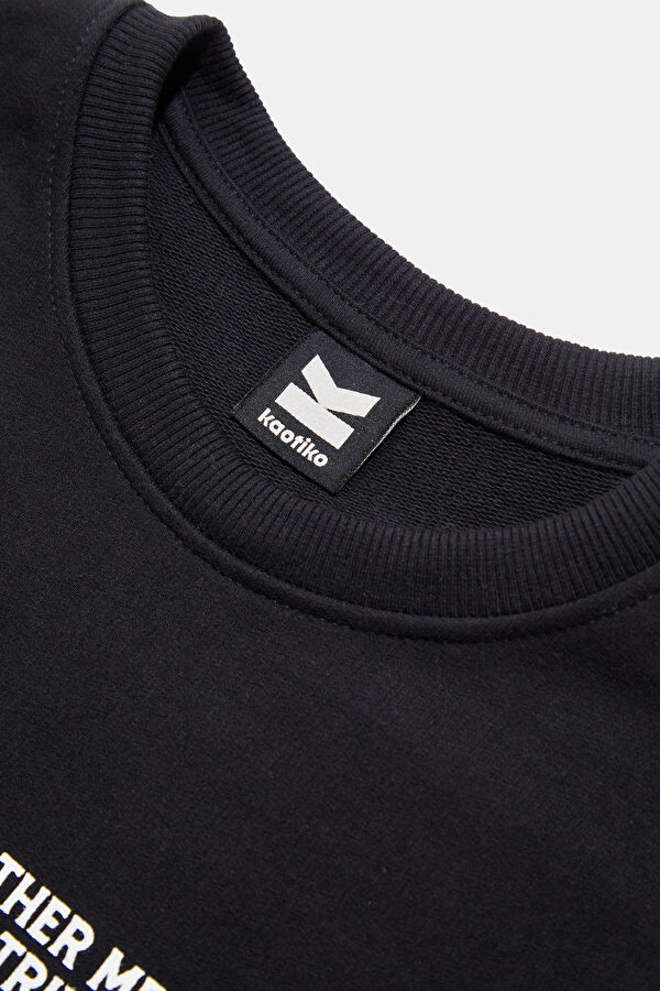 Black Oversize Crew Neck Men's Sweatshirt 3