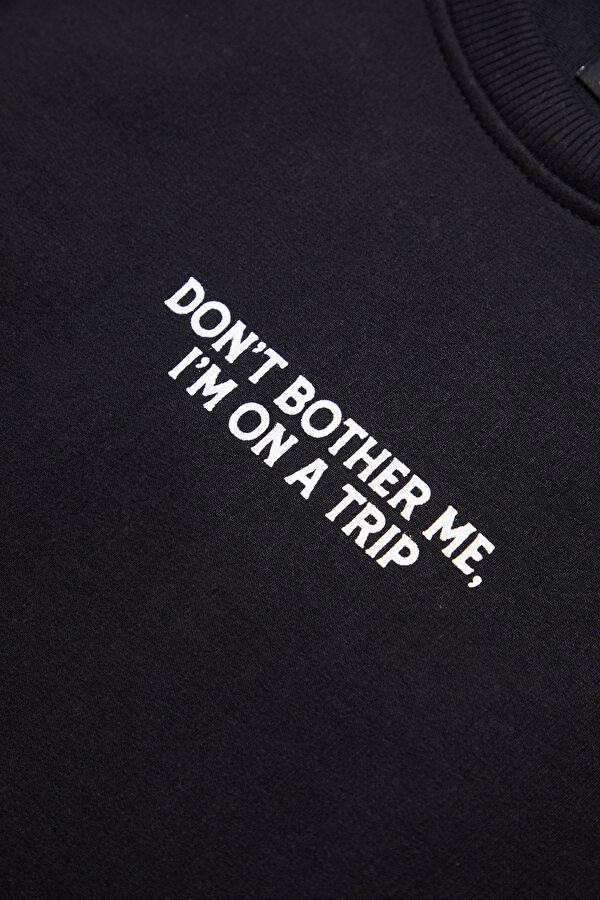 Black Oversize Crew Neck Men's Sweatshirt 4