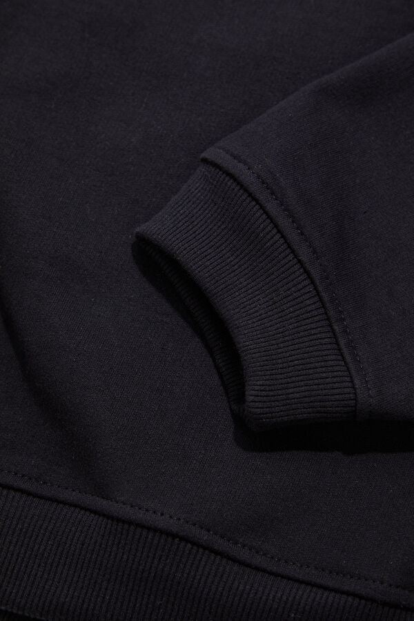 Black Oversize Crew Neck Men's Sweatshirt 5