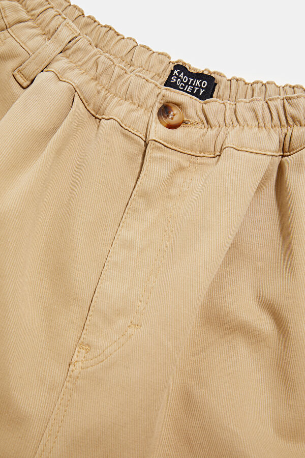 Oversize Beige Wide Leg Men's Trousers 5