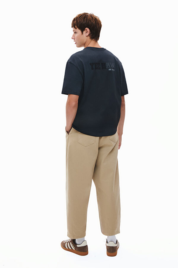 Oversize Beige Wide Leg Men's Trousers 2