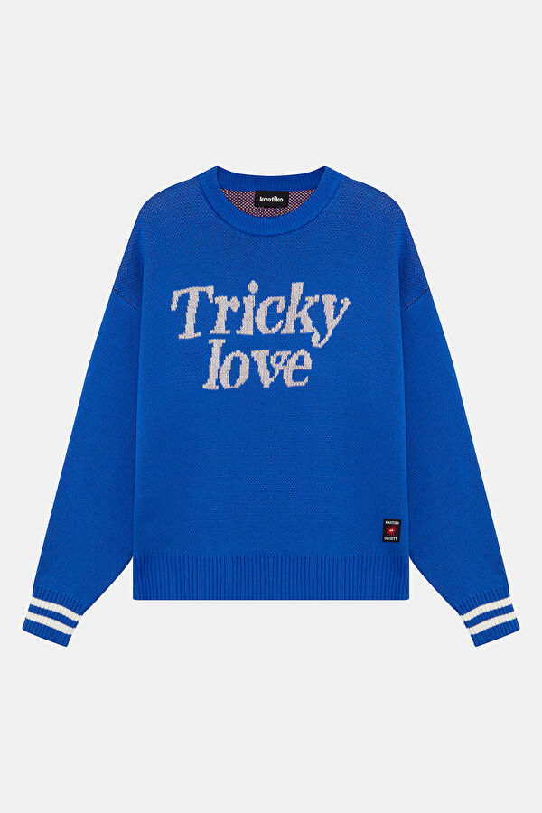 Mavi Oversize Bisiklet Yaka Erkek Sweatshirt 4