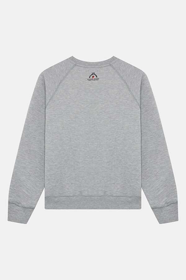 Gri Bisiklet Yaka Erkek Sweatshirt 2