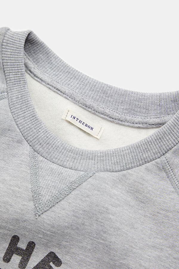 Gri Bisiklet Yaka Erkek Sweatshirt 3