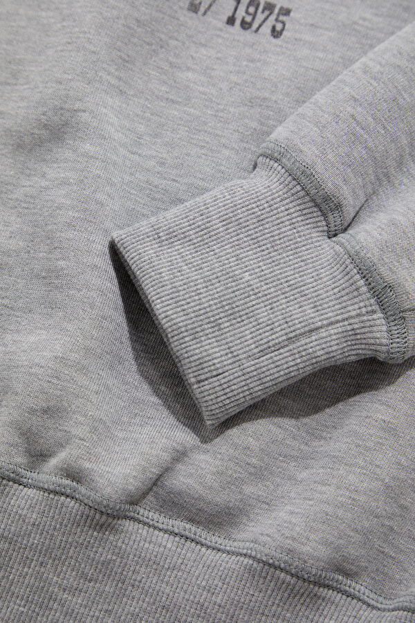 Gri Bisiklet Yaka Erkek Sweatshirt 5
