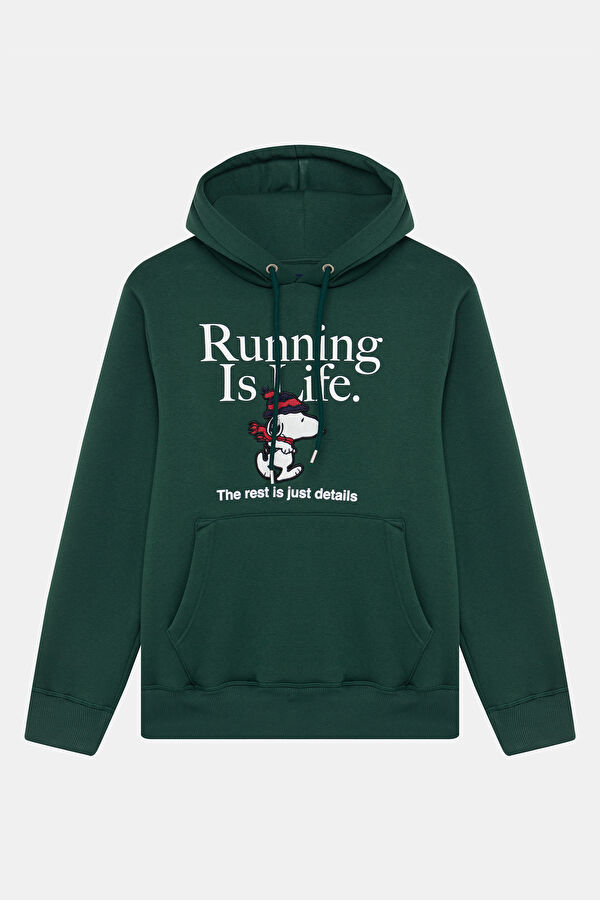 Yeşil Bisiklet Yaka Erkek Sweatshirt
