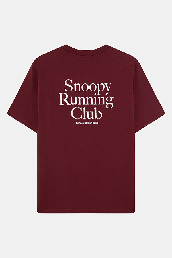 Burgundy Crew Neck Printed Men's T-Shirt 2