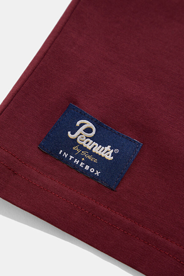 Burgundy Crew Neck Printed Men's T-Shirt 5