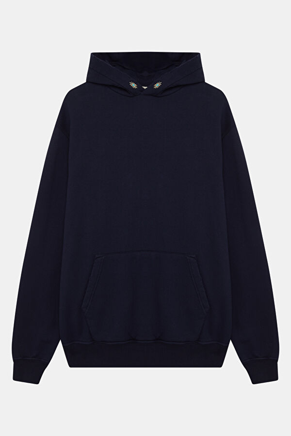 Lacivert Kapuşonlu Erkek Sweatshirt