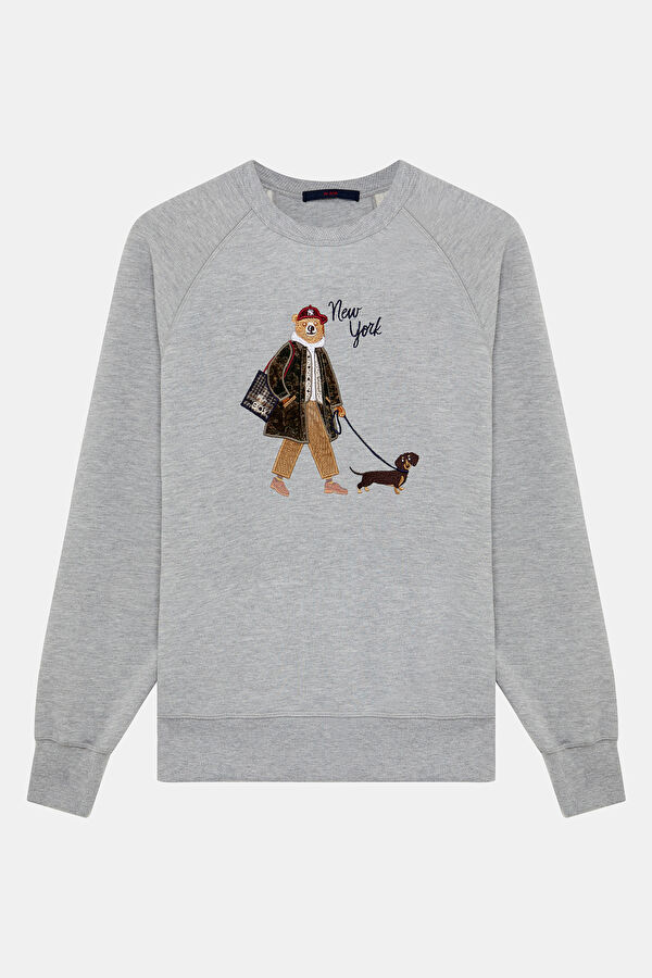 Gray Crew Neck Men's Sweatshirt