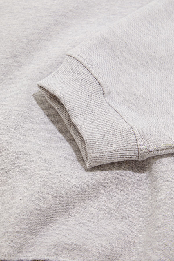 Gri Relax Kalıp Bisiklet Yaka Erkek Sweatshirt 6