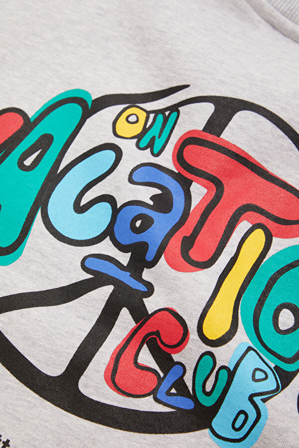 Gri Relax Kalıp Bisiklet Yaka Erkek Sweatshirt 7