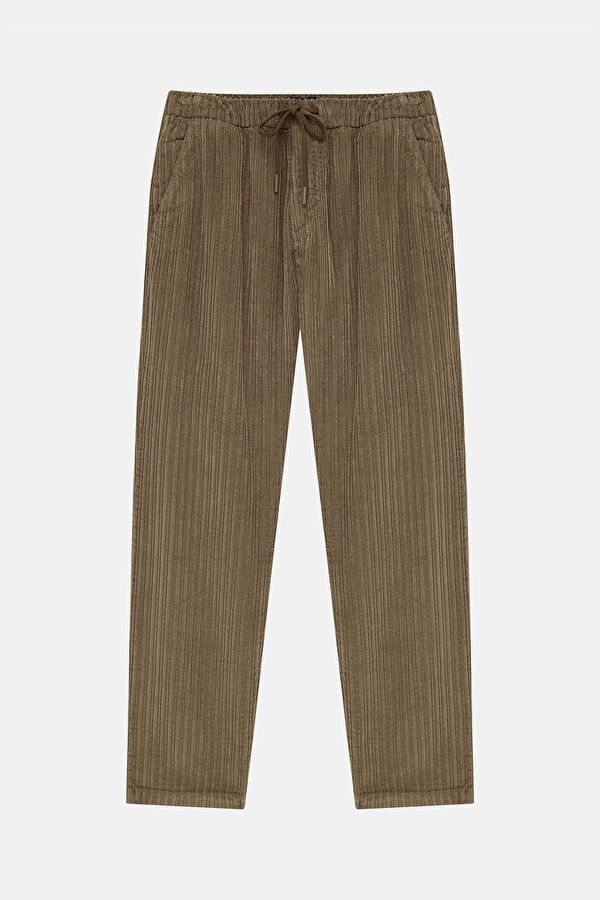 Beige Straight Cotton Elastane Men's Jeans