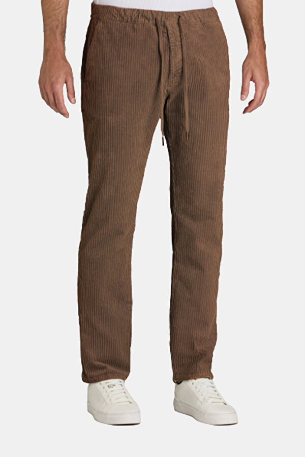 Beige Straight Cotton Elastane Men's Jeans 2