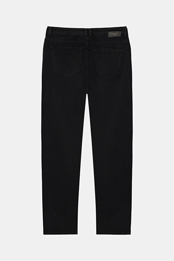 Black Straight Cotton Elastane Men's Jeans 2