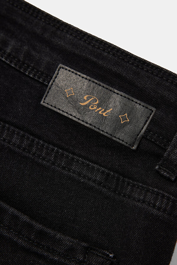 Black Straight Cotton Elastane Men's Jeans 4