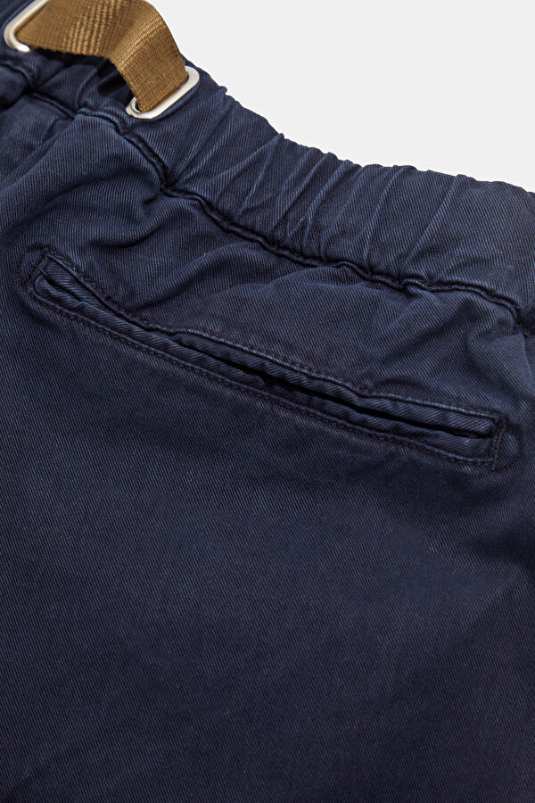 Relax Kalıp Lacivert Tapered Fit Pamuk/Tensel Erkek Pantolon 4