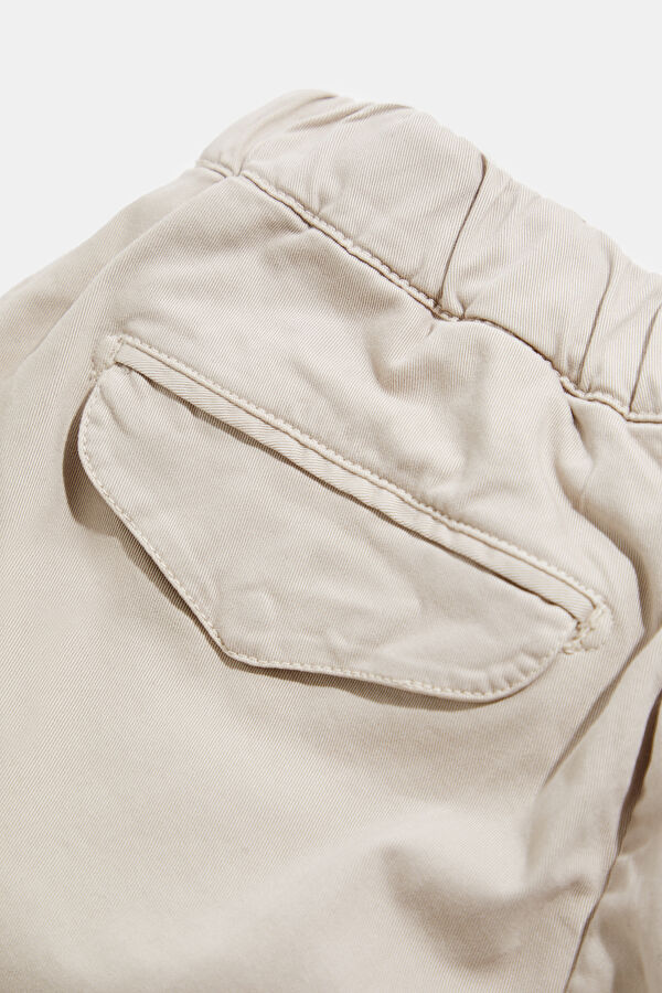 Relax Fit Off-White Straight Leg Cotton Elastane Men's Trousers 5