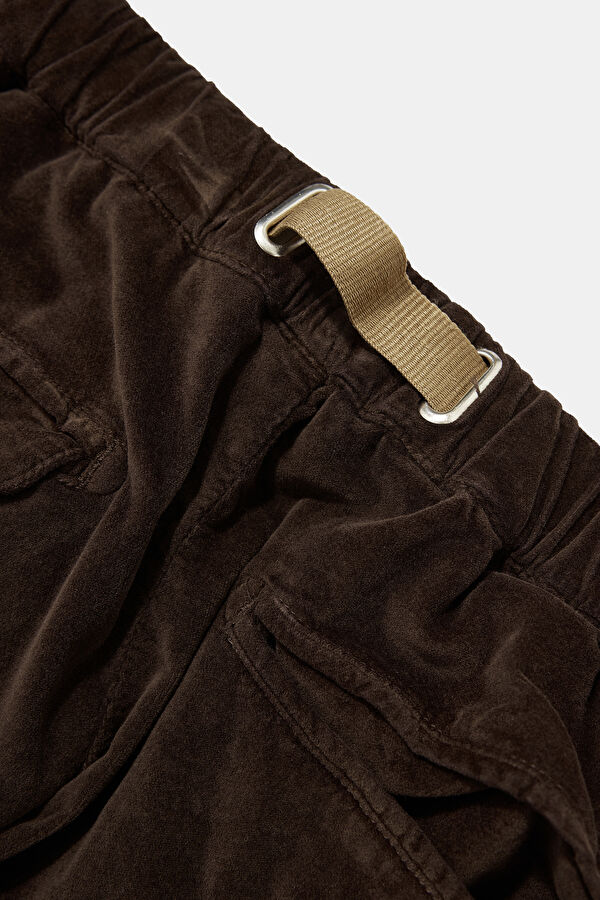 Relax Fit Dark Brown Tapered Fit Cotton Elastane Men's Trousers 4