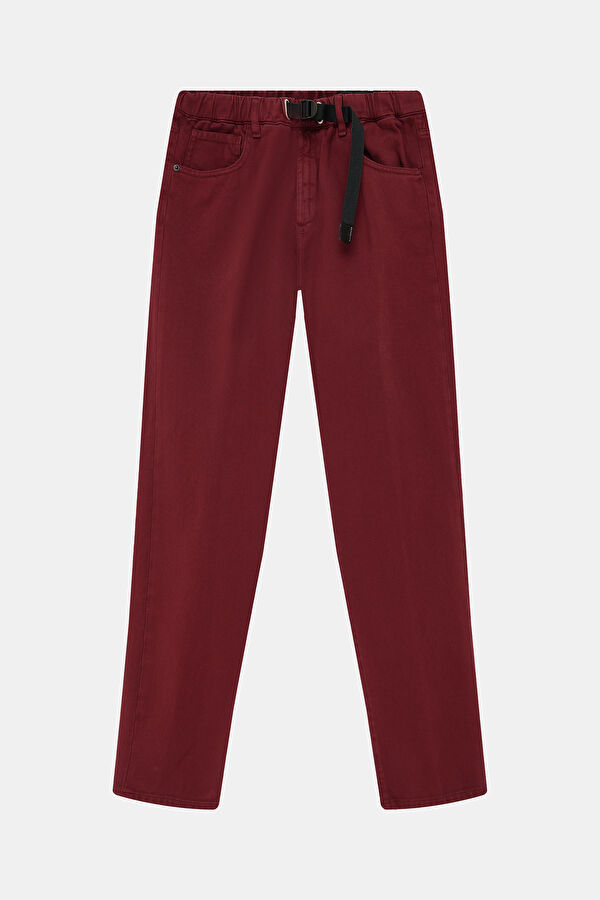 Burgundy Straight Leg Men's Trousers