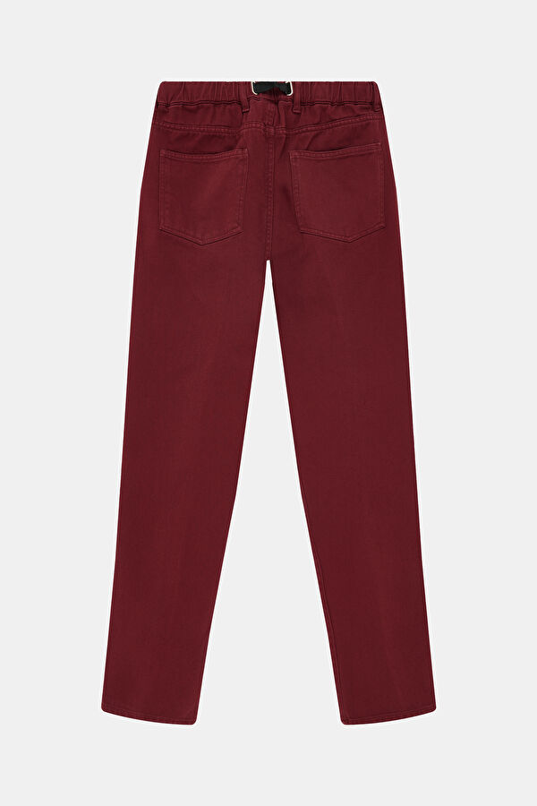 Burgundy Straight Leg Men's Trousers 2