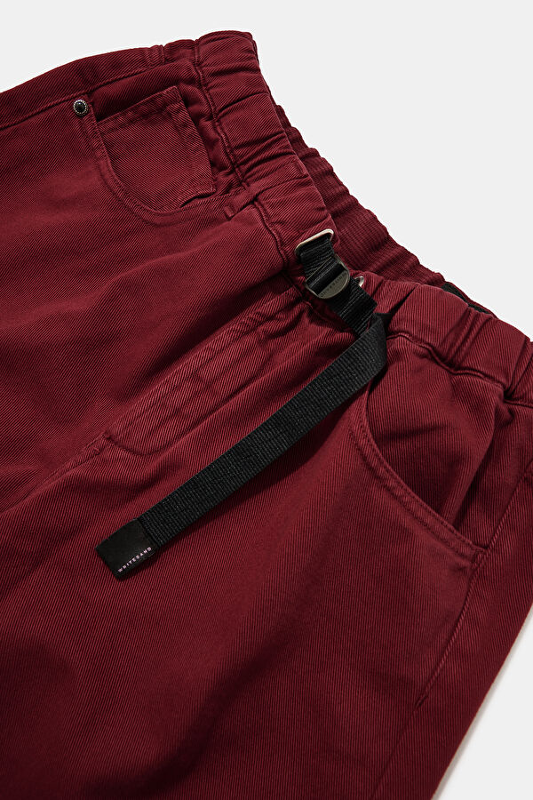 Burgundy Straight Leg Men's Trousers 3