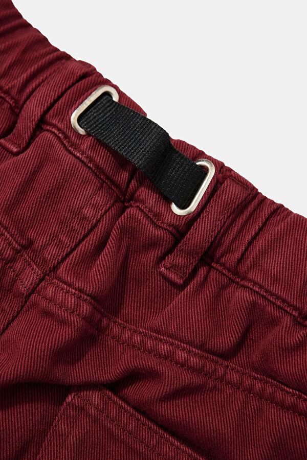 Burgundy Straight Leg Men's Trousers 4