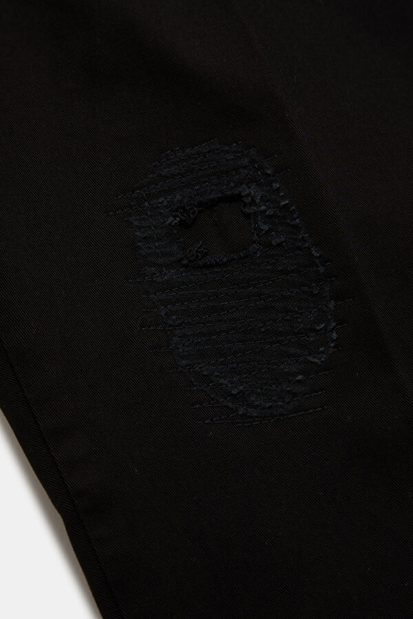 Relax Kalıp Siyah Tapered Fit Pamuk Elastan Erkek Pantolon 4
