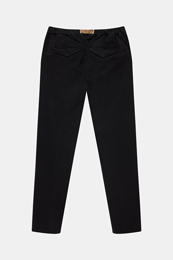 Siyah Tapered Fit Pamuk/Tensel Erkek Pantolon 2