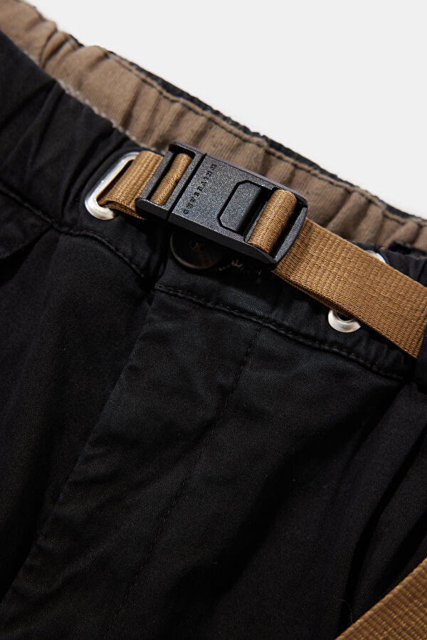 Siyah Tapered Fit Pamuk/Tensel Erkek Pantolon 3
