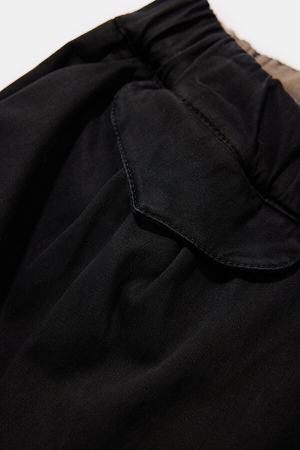Siyah Tapered Fit Pamuk/Tensel Erkek Pantolon 5