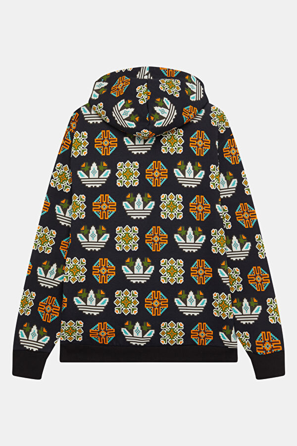 Siyah Relax Kalıp Kapuşonlu Erkek Sweatshirt 5