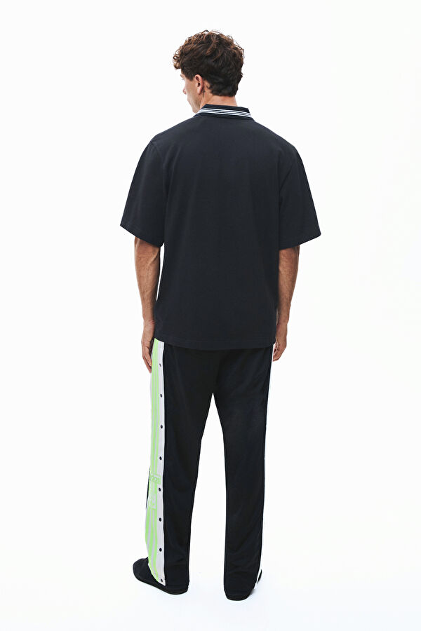 Relax Fit Black Wide Leg Sport Men's Trousers 2