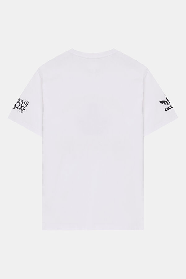Relax Kalıp Beyaz Bisiklet Yaka Baskılı Erkek T-Shirt 2