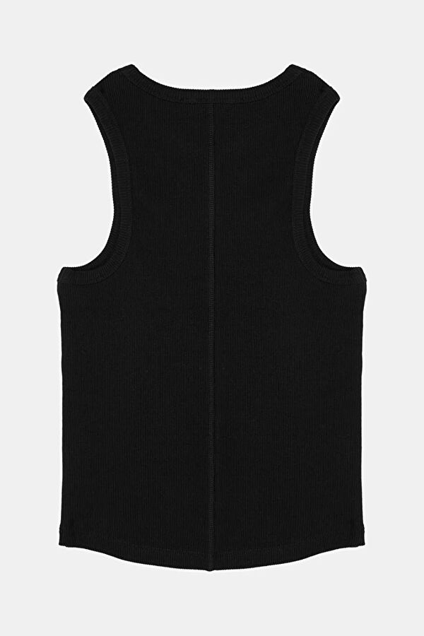 Black Printed Sleeveless Women's Blouse 2