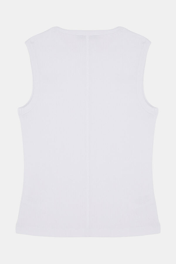 White Sleeveless Women's Blouse 2